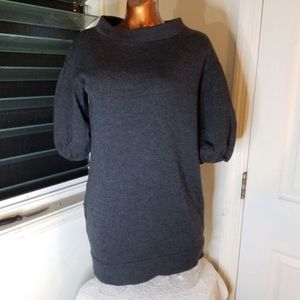 Vince 100% Wool puff sleeve tunic mini Dress  Charcoal grey S
